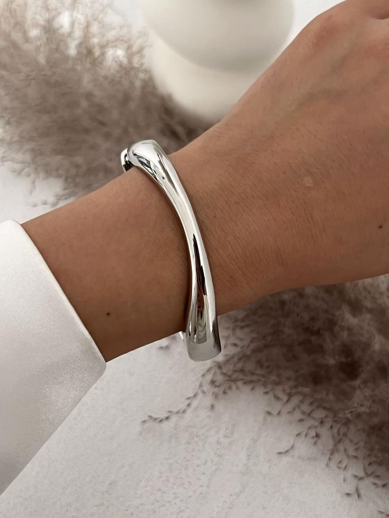 Hiphop Exaggerated Wide Cuff Bangle Manchette Vintage Punk Irregular Glossy Gold Color Bracelet Bangles Women Men Jewelry