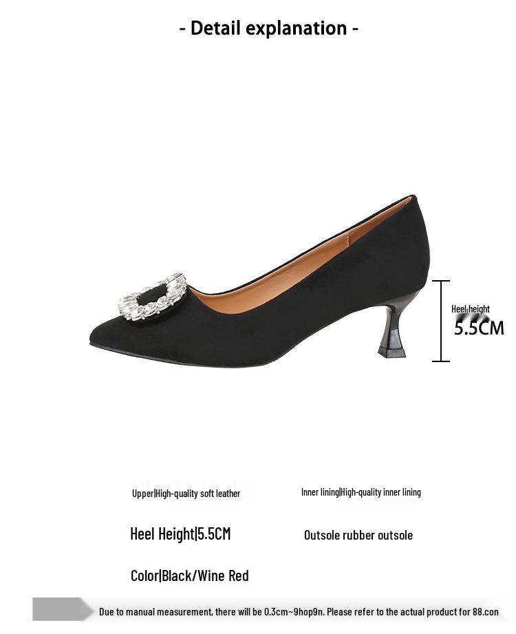 Scarpe col tacco a stiletto con strass da donna taglie forti - Suola morbida, Punta, Scavate, Perfette per i matrimoni