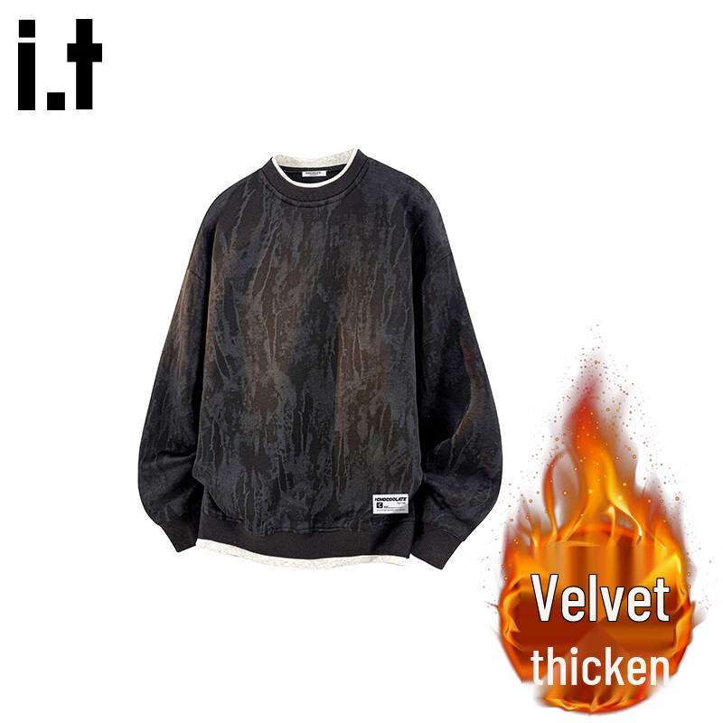 CHOCOOLATEit Men's Faux Two-Piece Tie-Dye Sweatshirt