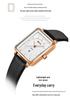 OFNS Women's Retro Square Watch – French Design, Simple Bar Markers, Business Style, Calendar, Waterproof, Quartz Movement.