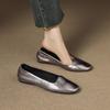 New Women's Soft Sole and Soft Side Commuter Baotou Leather Shoes Slip-on Flat Shoes