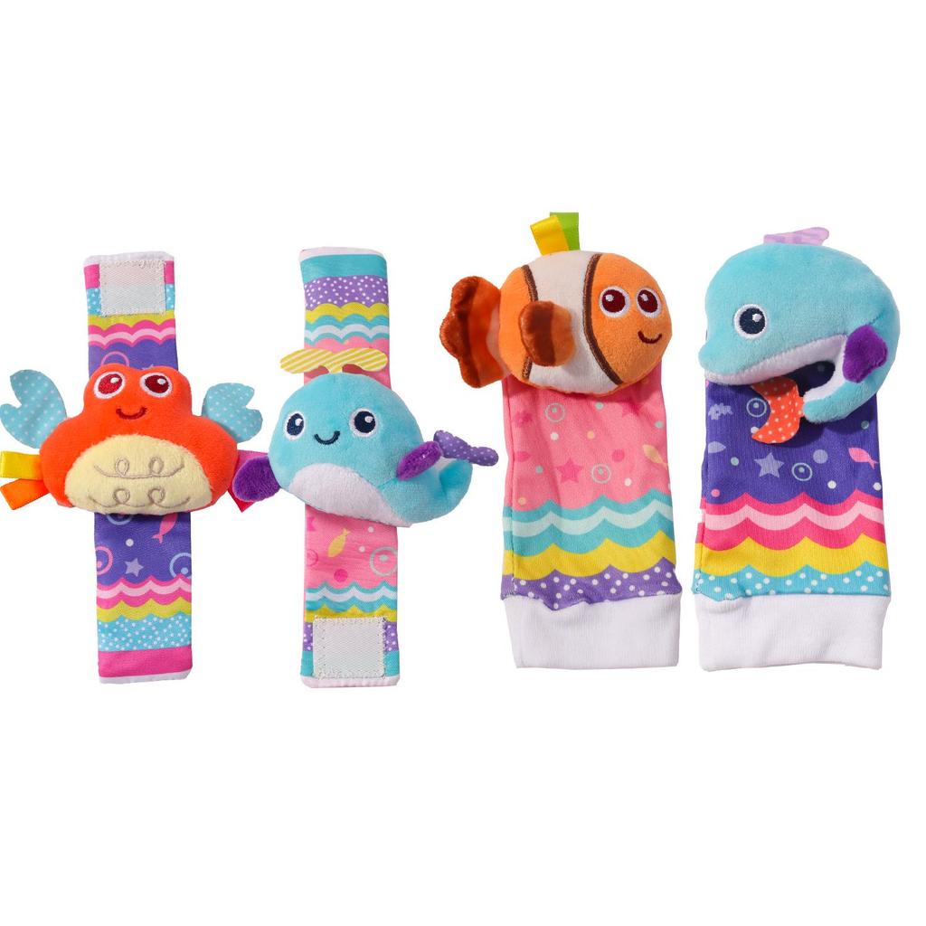 Pädagogisches Baby-Rassel-Armband & Socken-Set für Neugeborene (0-1 Jahr)