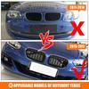 Pair Double Slat Replacement Racing Grill Grille For BMW 1 Series F20 F21 LCI 120i 2015- Car Front Bumper Kidney Grilles