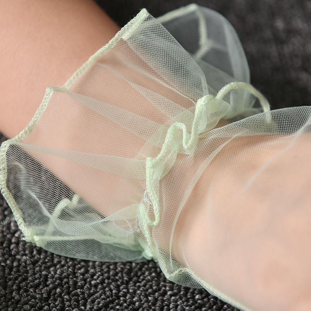 Ultra Thin Gauze Lace Gloves Short Wedding Mesh Gloves Elastic Women Tulle Gloves  Ladies
