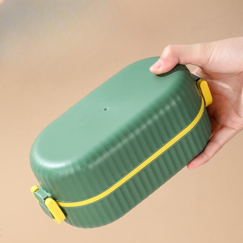 Plastic Lunch Box, Wheat Straw Sealed Lunch Box, Student and Office Worker Preservation Microwaveable Lunch Box