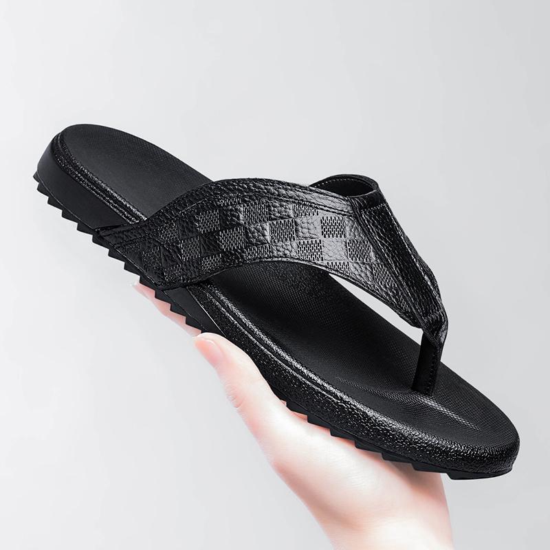 Fashion Stylish Outdoor Mens Flip Flops Fashion Man Summer Beach Flats Breathable Sandals Male Slippers Simple Handmade Half Drag Slides