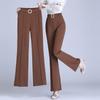 Versatile High-Waisted Slimming Flare Pants for Women - Elastic, Comfortable, and Stylish for Spring and Autumn.