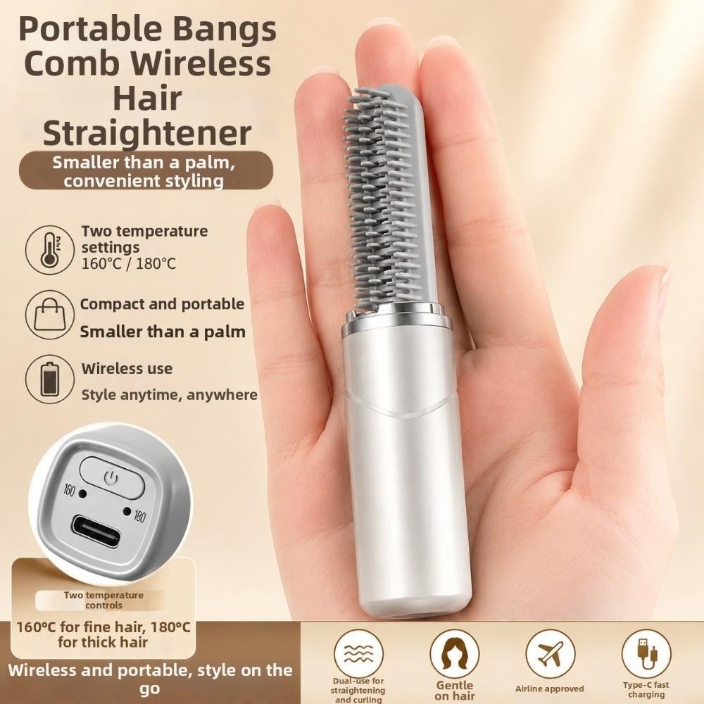 Cordless Wireless Bangs Comb Fast Heating Hair Styling Iron Convenient Bangs Curling Iron Festival