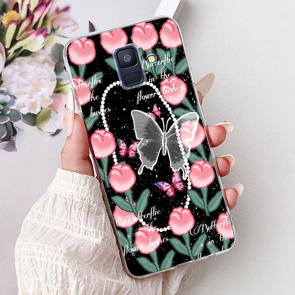 For Samsung Galaxy A6 2018 Case Luxury Painted Cover Soft Silicone Phone Case For Samsung A 6 A6 GalaxyA6 2018 Back Cover Coque