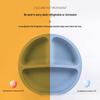Food-Grade Silicone Baby Plate with Suction, Anti-Fall & Spill Features, Divided Sections for Infant Feeding
