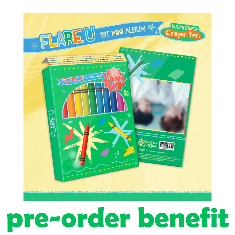 

Pre-order FLARE U 1st Mini Album YOUTH ERROR Crayon ver. & SHOP POB FNC Store POB