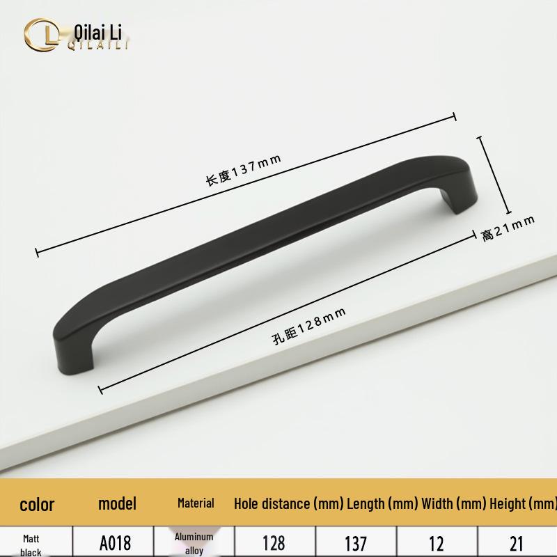 American Black Handle for Cabinets & Drawers: Minimalist Single Hole Design