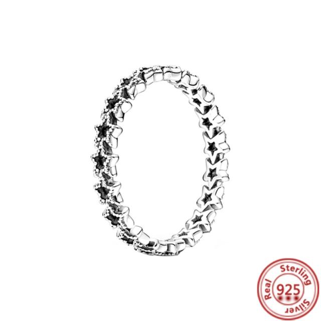 New Fashion100 %925 Silver Rings Shining Row Of Zirconia Eternity Rings For Women Engagement Jewelry Anniversary