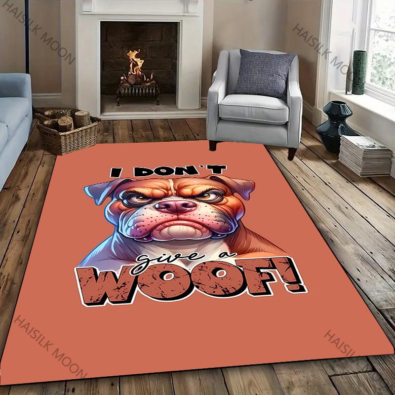 Bulldog Large Area Print Carpet Non-Slip Soft Rug Indoor Floor Mat Decorative Washable Rug for Teens Adult Gifts