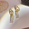 2022 New Trendy Elegant Full Crystal Big Long Drop Earrings for Women Shiny Luxury Geometric Rhinestone Wedding Jewelry