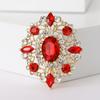 Rhinestone Oval Brooch for Women Unisex Crystal Glass Pins Banquet Party Backpack Gifts Jewelry Accessories