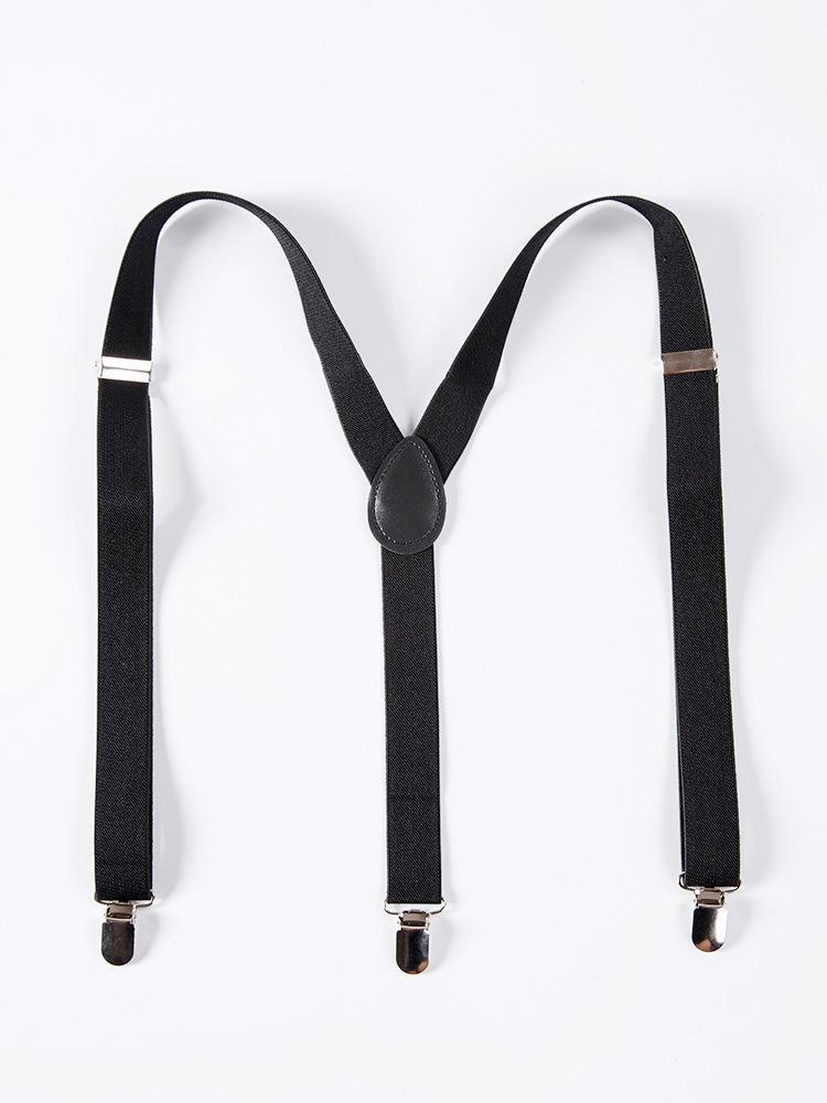 

Детские нескользящие эластичные подтяжки с зажимами – регулируемые для брюк мальчиков и спортивной одежды девочек short, suitable for 90-130 sizes чёрный