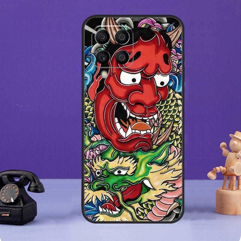 Japanese Hannya Mask Case For Samsung Galaxy M36 M56 M16 M33 M53 M13 M12 M32 M52 M20 M15 M55 M31 M14 M35 M34 M54