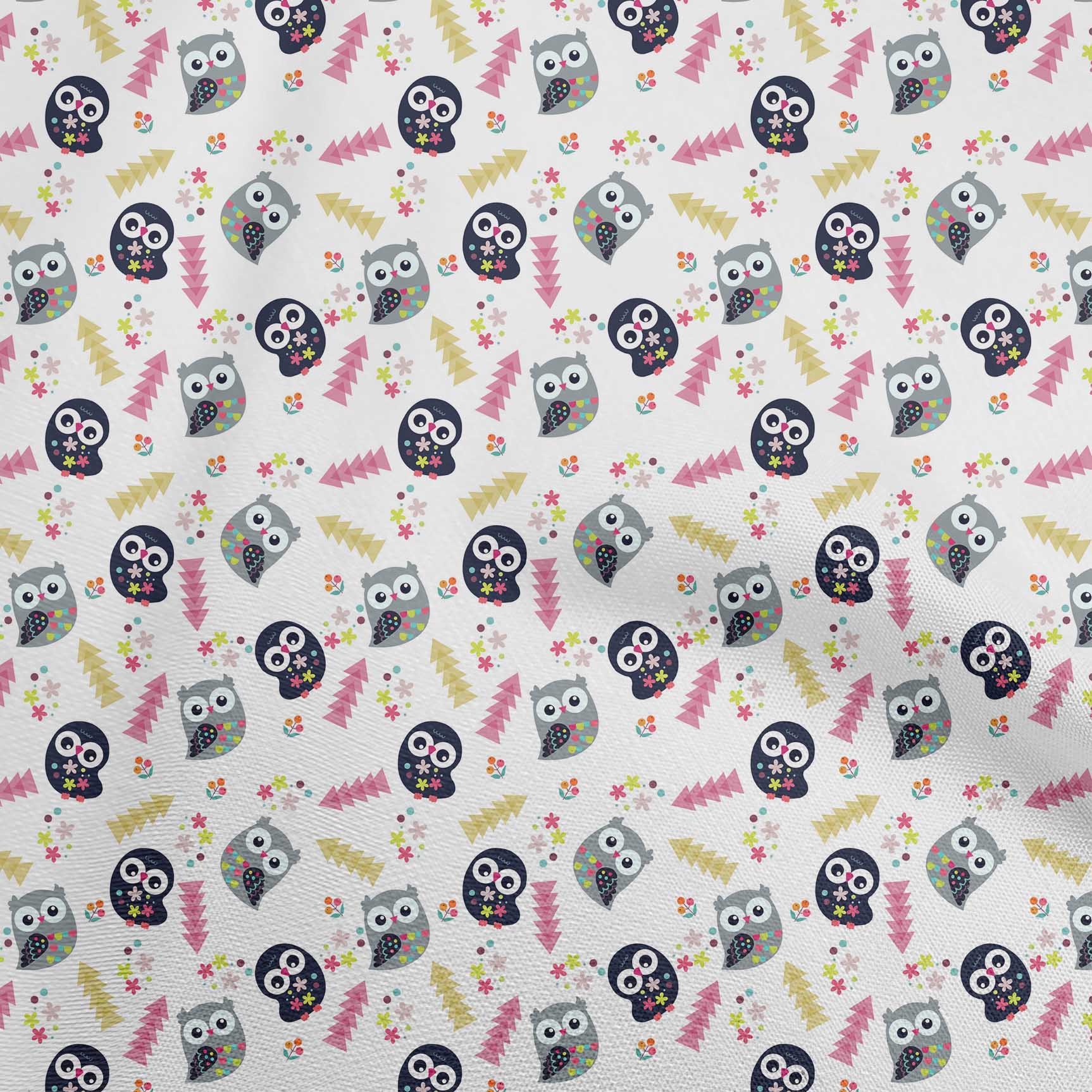 

oneOone Georgette Віскоза Чорна тканина Сова Одяг своїми руками Тканина для стьобання Тканина з принтом 42 дюйми 42 Inch Wide - Viscose Chiffon білий