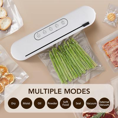 Vacuum Sealing Machine Household Dry/Wet Food Meat Sealer for Food/Fruit Preservation Built-in Cutter Kitchen Food Storage Seal