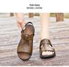 Large Summer Leather Cross-Strap Sandals, Sizes 45-46, Non-Slip Soft Sole Beach Flip-Flops for Men