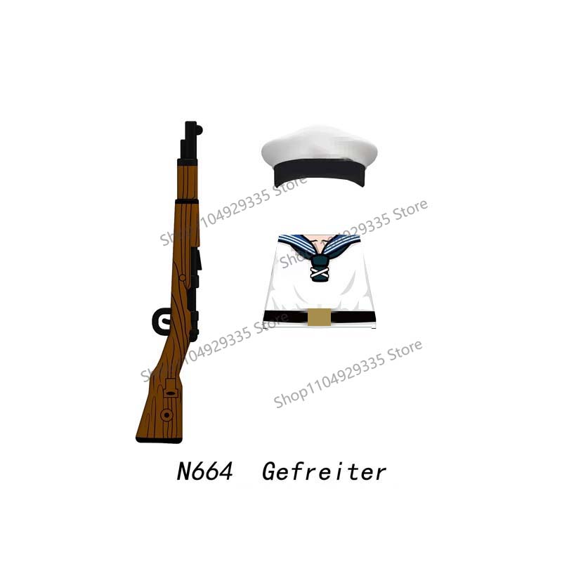 Militär WW2 Soldaten Bausteine Deutscher Marine Sergeant U-Boot Artillerie Modell Steine Mini Actionfiguren Spielzeug Kinder Geschenke