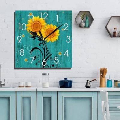24 Cm Vintage Creative Wooden Quadrate Wall Clock Silent Clock for Living Room Coffee Shop Decoration Clock Desk Clock