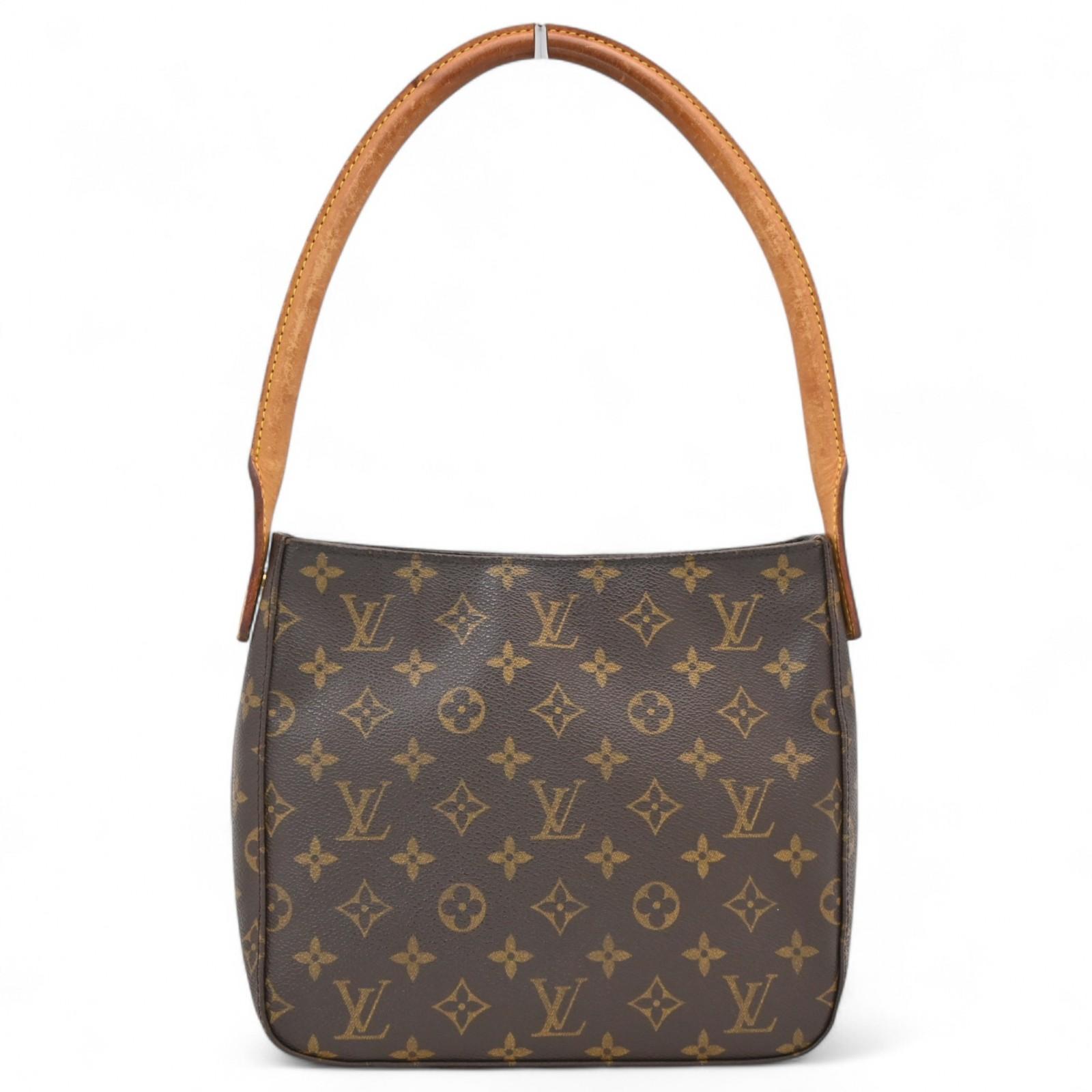 

Auth LOUIS VUITTON Monogram Looping MM Shoulder Bag PVC Canvas Brown M51146 lv3139sr