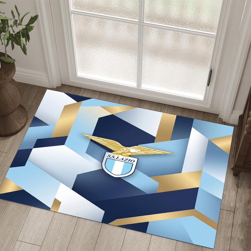 Lazio FC Design Crystal Velvet Carpet Cozy Non?Slip Printed Rug For Bedroom Living Room Entrance