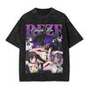 Hot Reze Chainsaw Man Printed Tshirt Men Women Clothing Vintage Yk Washed T Shirt Summer Short Sleeve Loose Cotton Tees Tops