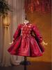 Girls' Velvet Long-Sleeve Warm Princess Dress for Chinese New Year