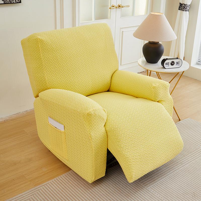 1/2/3 Seater Recliner Sofa Cover Solid Color Cushion Cover Sofa Cover Lazy Chair Jacquard Waterproof Leaf Shapeed Sofa Covers