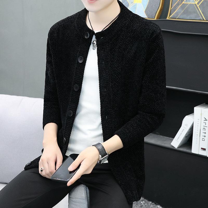 

Синель бархат японский ретро тренд молодежный тонкий вязаный свитер кардиган мужской свитер мужской корейский вариант молодежный 3XL