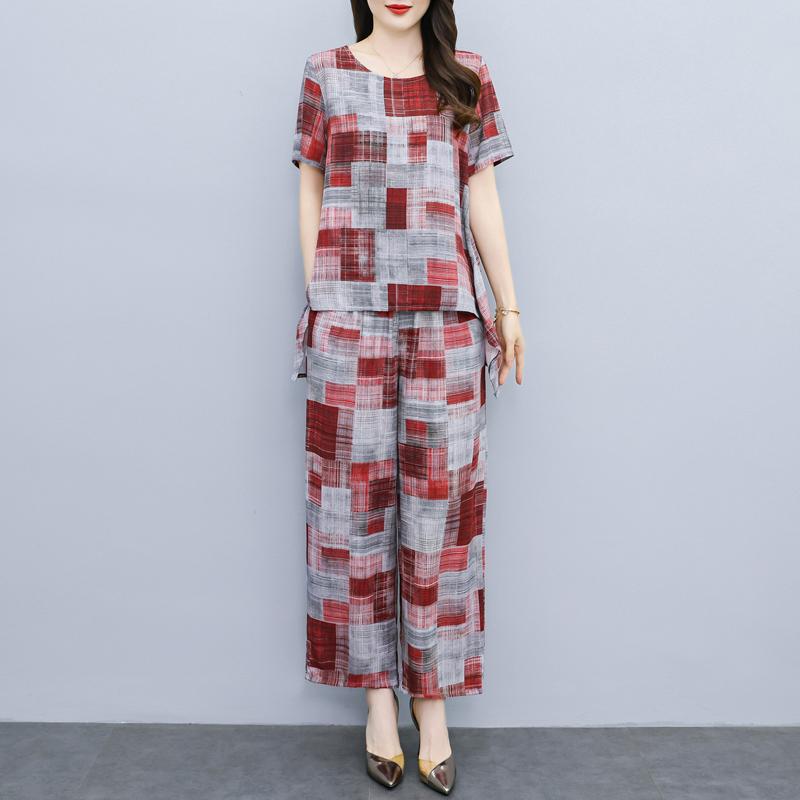 Sommer Damen 2-teiliges Set Übergröße Elegant Lässig Hosenanzüge Damenbekleidung