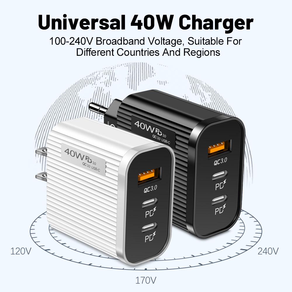 USB+2PD Type-C Multi-Port Charger (US/EU)