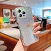 Color Plating Gradual Change Blue Light Suitable for iPhone17 Mobile Phone Case Love Glitter Transparent TPU Apple 15/16 Protective Case
