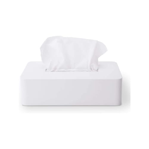 Ohe ABS Resin Tissue Box, Rectangular, White, Approx. 24.5cm H X 13cm W X 7cm D, Smart Home II, Paper Holder, Tissue Box with Magnet, Simple Design, M