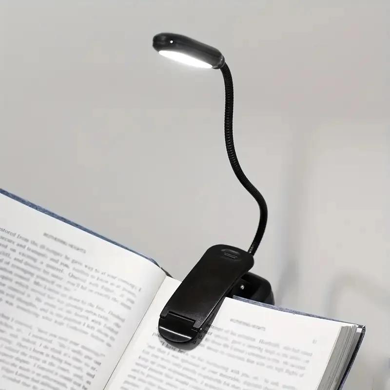 Mini lampă de carte LED cu clip alimentată cu baterii, protecție pentru ochi, lampă de lectură flexibilă, lampă de birou, lampă de noptieră, lumină de noapte portabilă, lumină de studiu