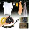 Outdoor Clothesline Camping Portable Storage Hanging Rope With Clips Adjustable Windproof Clothesline