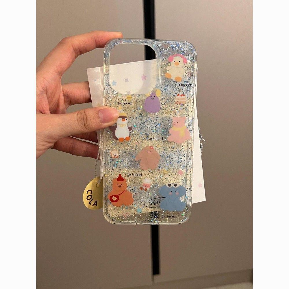 

Блестящий чехол для телефона Apple с животными: Совместим с 13 Pro, 14, 15 и 16 Pro Max - Твердый, Горячо продаваемый дизайн iPhone 16