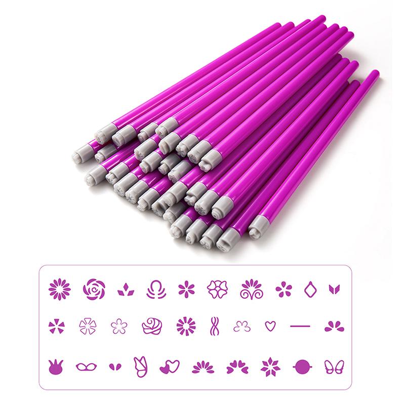 1Pcs Nail Art Stamp Pen Diy Floral Butterfly Nail Graffiti Nail Dotting Tools Polishing Painting Drawing Manicure Tools