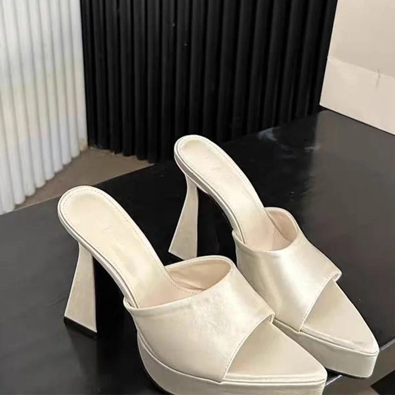Fashion Women’s High Heels Slippers Sexy Pointed Toe Shoes Fashion Platform Pumps Heeled Shoes Woman 2025 Trend Brand Mujer Zapatillas