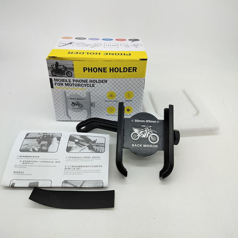 Aluminum Alloy Motorcycle Bike Mobile Phone Holder Gps Stand Holder Handlebar Phone Bracket Mounting Clip