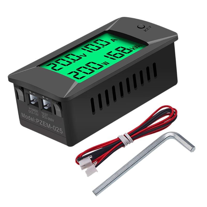 Newest 0-300V Shunt Bulit-In DC Digital Battery Tester Bidirectional Ammeter Voltmeter Power Energy Watt Meter
