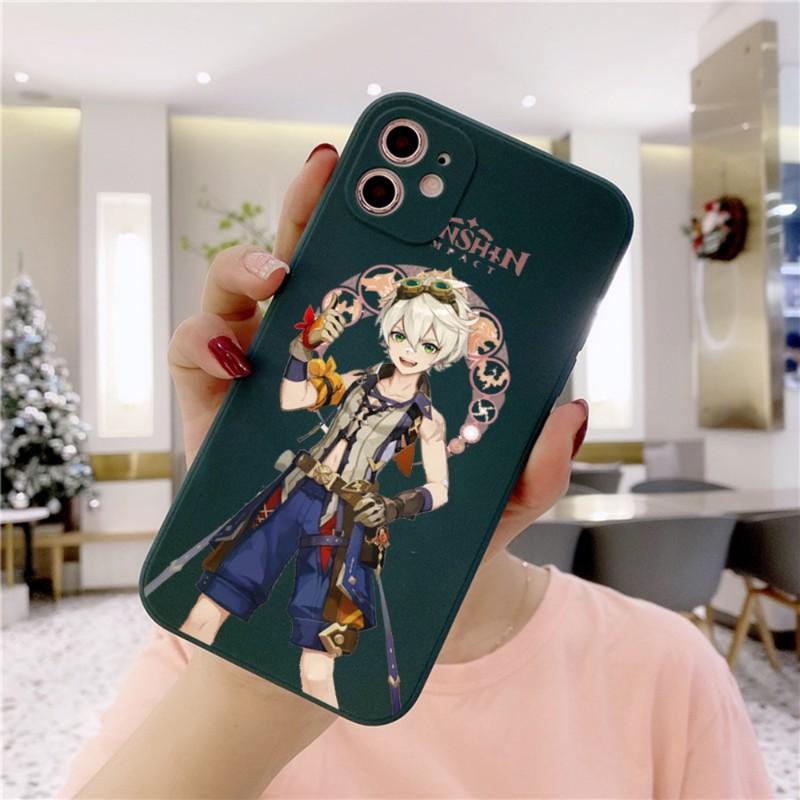 Genshin Design Phone Case For IPhone 14 11 12 13 Pro Max X XR XSMax 6 6S 7 8 Plus SE 2022 Soft Square Color Phone Cover