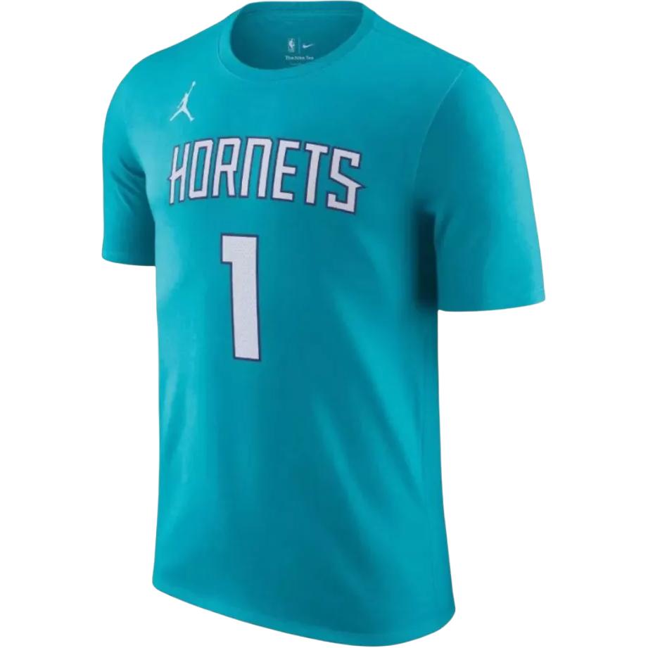 Jordan Charlotte Hornets Logo Crew Neck Short Sleeve T-Shirt Men T-Shirts DR6366-422