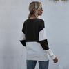 Women's Crew Neck Sweater, Color-Block for Fall and Winter