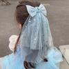 Children's Long Veil Princess Crown Photo Hairpin Flower Girl Baby White Girl Headwear Kids Women Hair Accessories