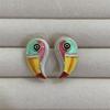 Fashion And Exaggerated Design Colorful Enamel Parrot Choker Necklace Vibrant Shiny Gold Accents For Parties Vacations