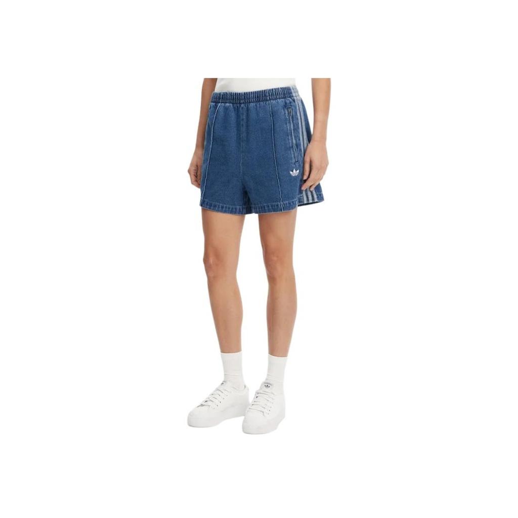 adidas Pantaloncini da donna Adicolor Denim Firebird Denim Indigo Abbigliamento Streetwear da donna JD2562